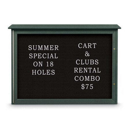 United Visual Products Outdoor Enclosed Combo Board, 72"x36", Gold Frame/White Porc & Rubber UVCB7236ODG-WHTPORC-RUBBER